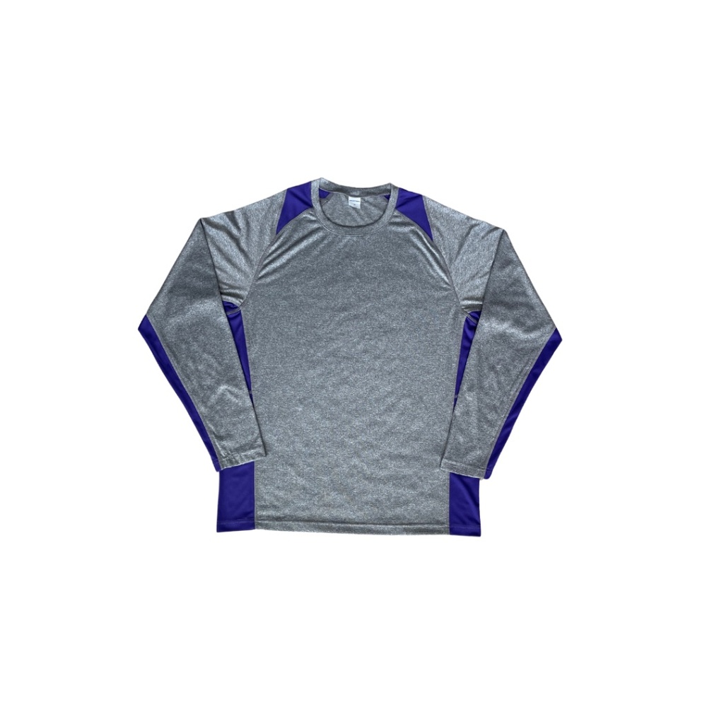 Sport-Tek Long Sleeve Heather Contender Colorblock Contender Tee-Purple
